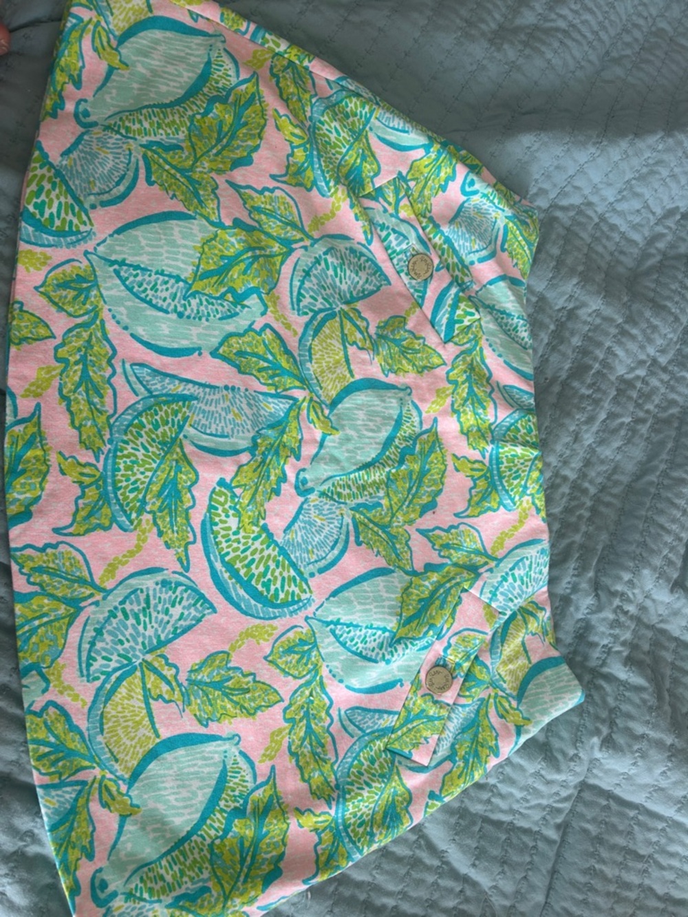 Lilly Pulitzer Pink, Aqua & Lime A-Line Skirt